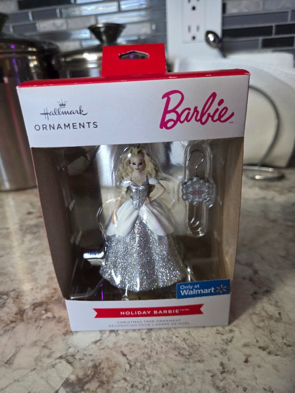 2021 hallmark holiday barbie ornament walmart exclusive new in box
